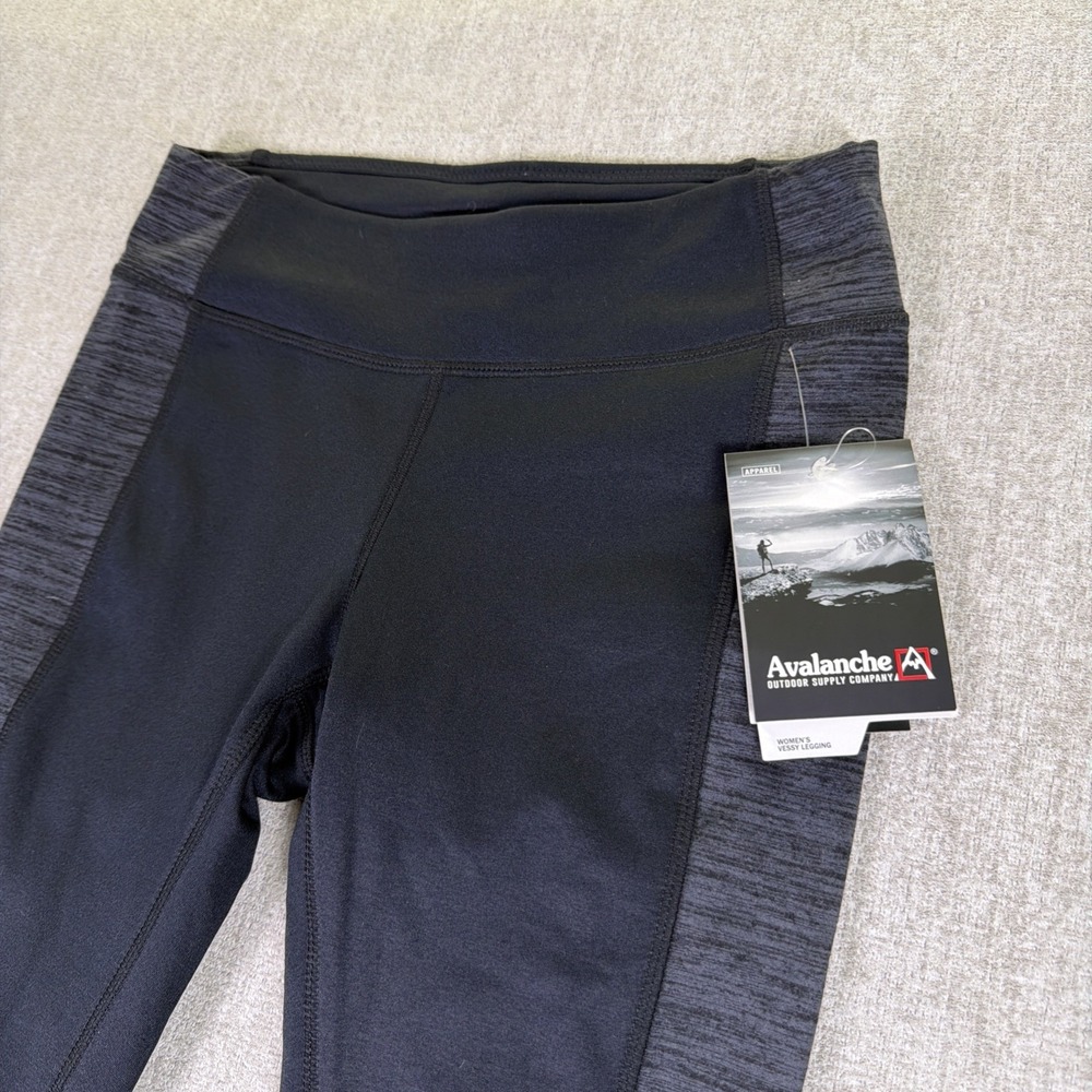 Avalanche Leggings Womens Small Black High Waisted Vessy Compression‎ NWT